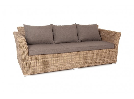 "Капучино" диван из искусственного ротанга трехместный, цвет соломенный в Ростове-на-Дону