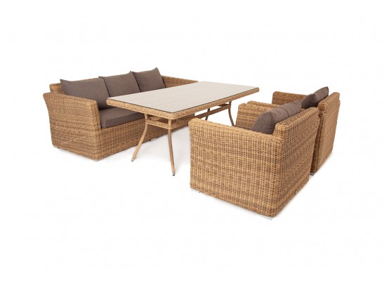 "Моккачино" обеденная группа из искусственного ротанга, цвет соломенный в Ростове-на-Дону