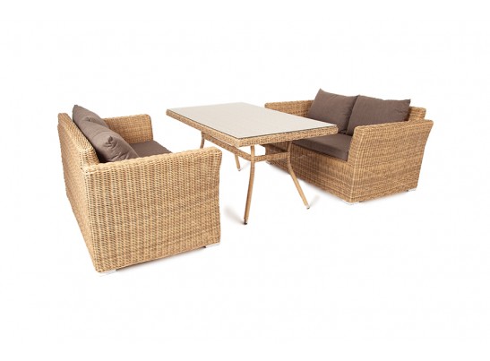 "Мокко" обеденная группа плетеная из ротанга, цвет соломенный в Ростове-на-Дону