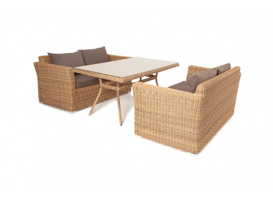 "Мокко" обеденная группа плетеная из ротанга, цвет соломенный в Ростове-на-Дону