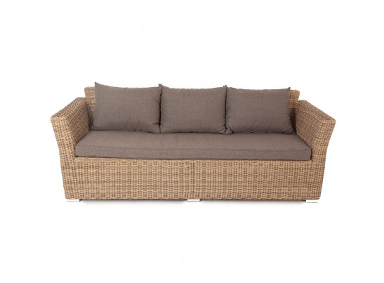 "Капучино" диван из искусственного ротанга трехместный, цвет соломенный в Ростове-на-Дону
