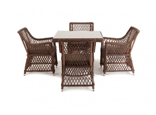 "Айриш" обеденная группа плетеная на 4 персоны, цвет коричневый в Ростове-на-Дону