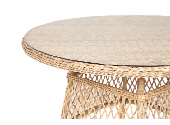 "Эспрессо" плетеный круглый стол, диаметр 118 см, цвет соломенный в Ростове-на-Дону