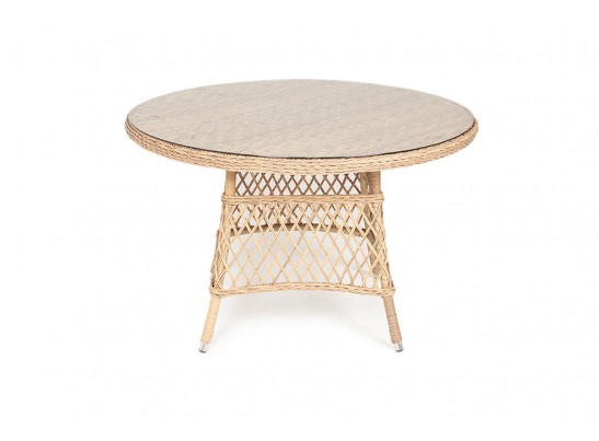 "Эспрессо" плетеный круглый стол, диаметр 118 см, цвет соломенный в Ростове-на-Дону