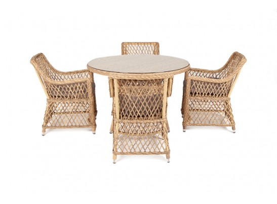 "Доппио" обеденная группа плетеная, цвет соломенный в Ростове-на-Дону