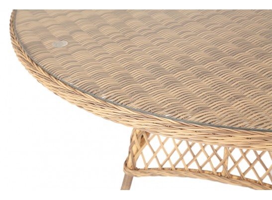 "Эспрессо" плетеный круглый стол, диаметр 150 см, цвет соломенный в Ростове-на-Дону