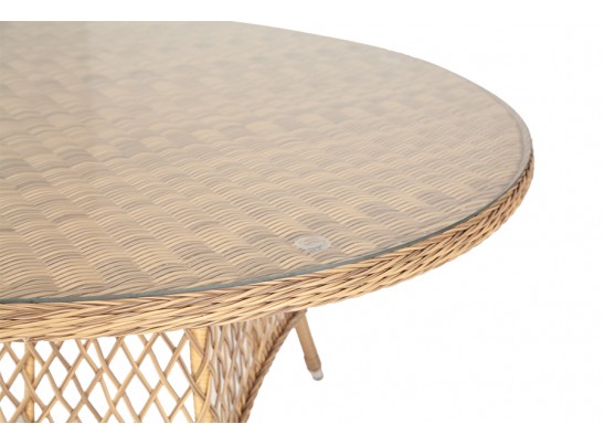 "Эспрессо" плетеный круглый стол, диаметр 150 см, цвет соломенный в Ростове-на-Дону