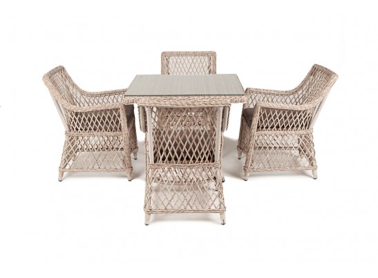 "Айриш" обеденная группа плетеная на 4 персоны, цвет бежевый в Ростове-на-Дону