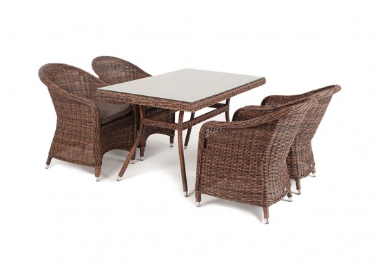 "Латте–140 R" обеденная группа плетеная, цвет коричневый в Ростове-на-Дону