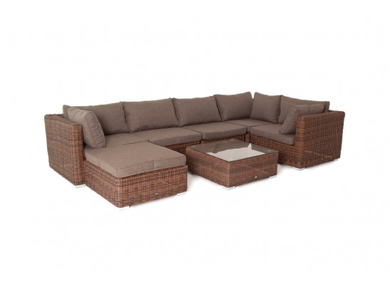 "Лунго" трансформирующаяся лаунж-зона из искусственного ротанга, цвет коричневый в Ростове-на-Дону