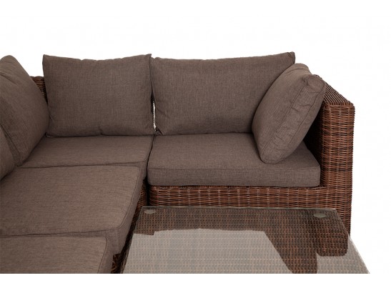 "Лунго" трансформирующаяся лаунж-зона из искусственного ротанга, цвет коричневый в Ростове-на-Дону