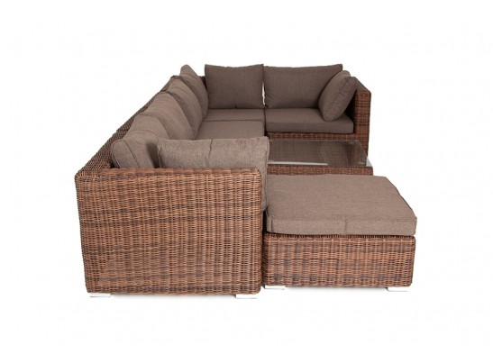 "Лунго" трансформирующаяся лаунж-зона из искусственного ротанга, цвет коричневый в Ростове-на-Дону