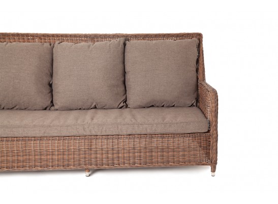 "Гляссе" диван трехместный из искусственного ротанга, цвет коричневый в Ростове-на-Дону