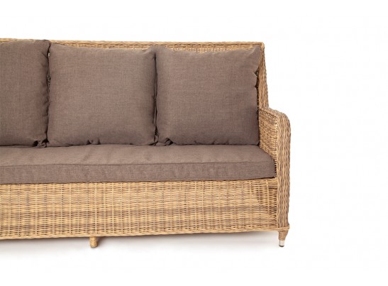 "Гляссе" диван трехместный из искусственного ротанга, цвет соломенный в Ростове-на-Дону