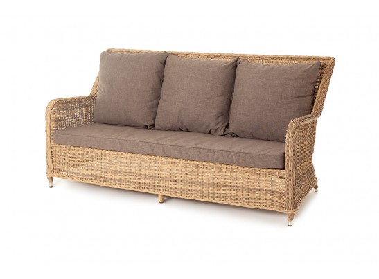 "Гляссе" диван трехместный из искусственного ротанга, цвет соломенный в Ростове-на-Дону