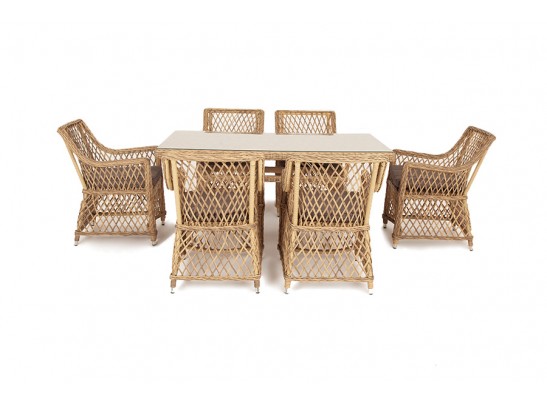 "Латте" обеденная группа плетеная, цвет соломенный в Ростове-на-Дону