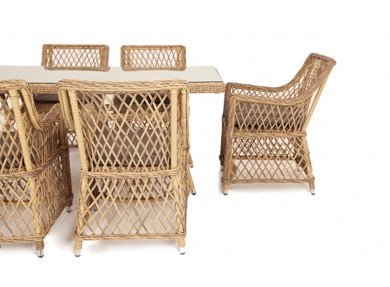 "Латте" обеденная группа плетеная, цвет соломенный в Ростове-на-Дону