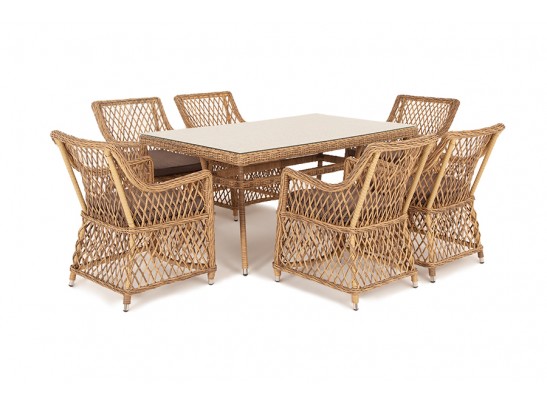 "Латте" обеденная группа плетеная, цвет соломенный в Ростове-на-Дону
