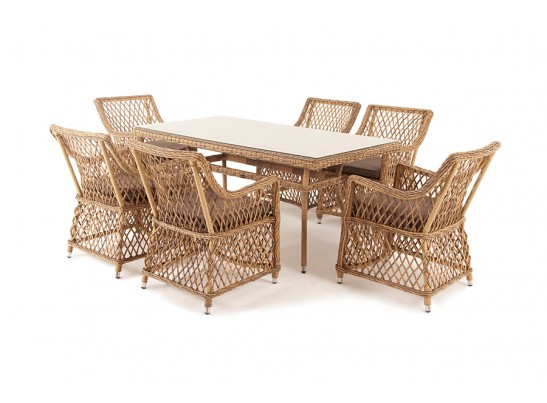 "Латте" обеденная группа плетеная, цвет соломенный в Ростове-на-Дону