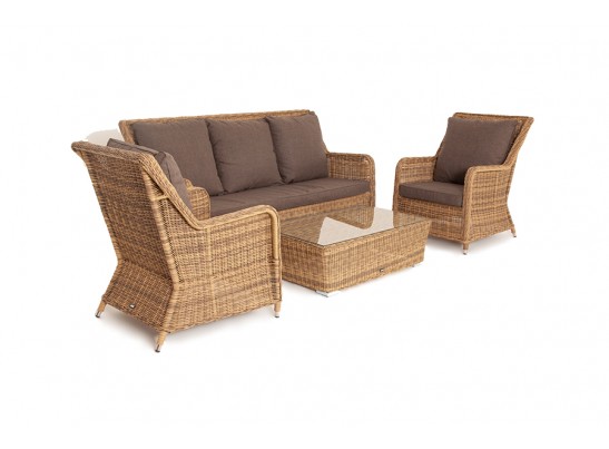 "Гляссе" лаунж-зона из искусственного ротанга, цвет соломенный в Ростове-на-Дону