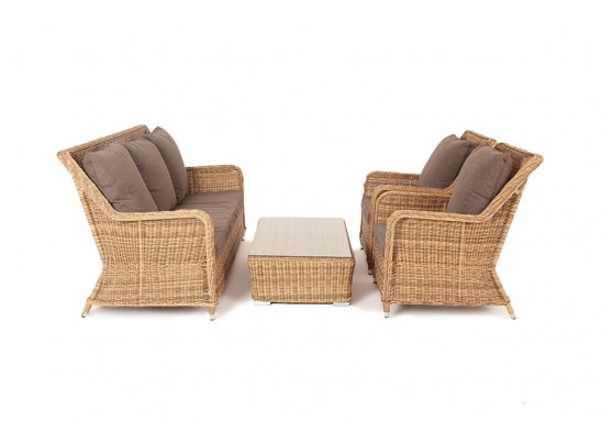 "Гляссе" лаунж-зона из искусственного ротанга, цвет соломенный в Ростове-на-Дону