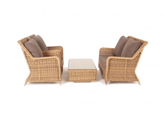 "Гляссе Сингл" лаунж-зона из искусственного ротанга, цвет соломенный в Ростове-на-Дону