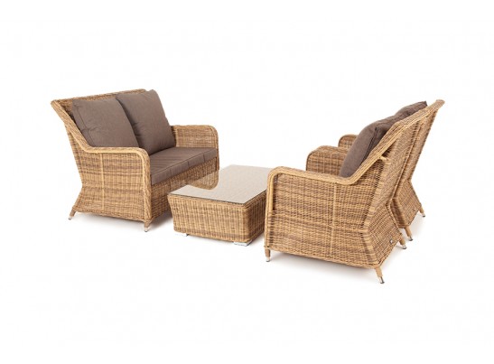 "Гляссе Сингл" лаунж-зона из искусственного ротанга, цвет соломенный в Ростове-на-Дону