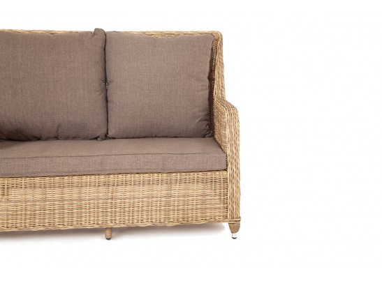 "Гляссе" диван двухместный из искусственного ротанга, цвет соломенный в Ростове-на-Дону