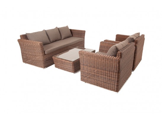 "Капучино" лаунж-зона из искусственного ротанга, цвет коричневый в Ростове-на-Дону
