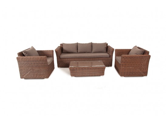 "Капучино" лаунж-зона из искусственного ротанга, цвет коричневый в Ростове-на-Дону