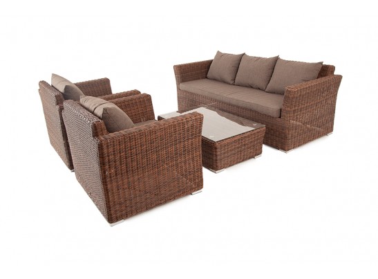 "Капучино" лаунж-зона из искусственного ротанга, цвет коричневый в Ростове-на-Дону