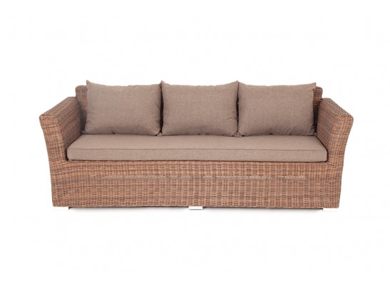 "Капучино" диван из искусственного ротанга трехместный, цвет коричневый в Ростове-на-Дону