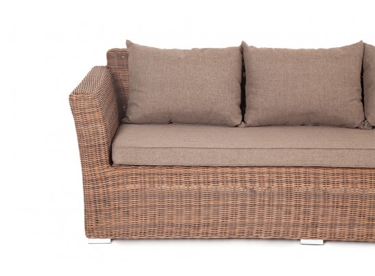 "Капучино" диван из искусственного ротанга трехместный, цвет коричневый в Ростове-на-Дону