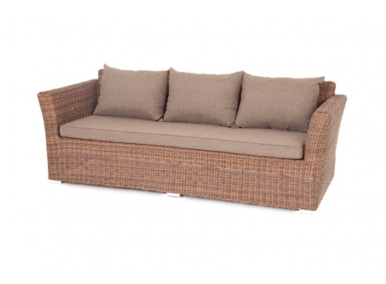 "Капучино" диван из искусственного ротанга трехместный, цвет коричневый в Ростове-на-Дону