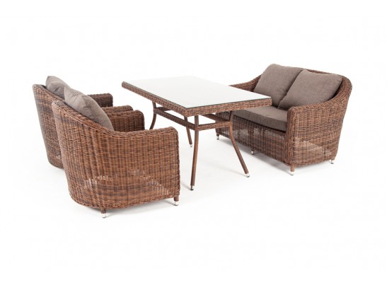 "Кон Панна" обеденная группа плетеная, цвет коричневый в Ростове-на-Дону