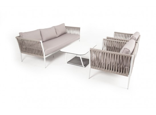 "Касабланка" лаунж-зона плетеная из роупа 5-местная, цвет серо-коричневый в Ростове-на-Дону