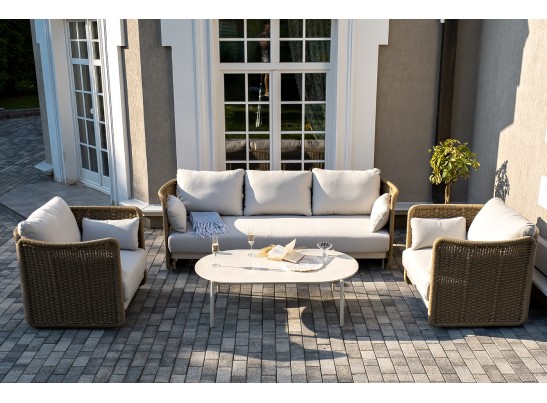 "Аликанте" лаунж-зона из искусственного ротанга, цвет соломенный в Ростове-на-Дону "Аликанте" лаунж-зона из искусственного ротанга, цвет соломенный в Ростове-на-Дону