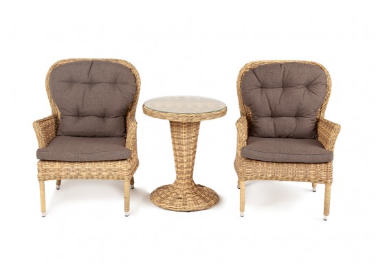 "Алиса" кофейный комплект из искусственного ротанга, цвет соломенный в Ростове-на-Дону