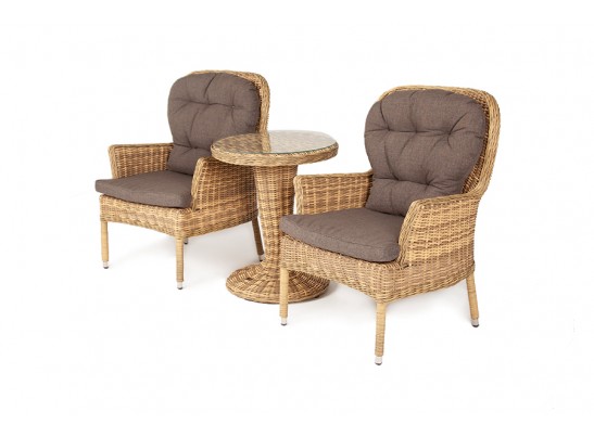 "Алиса" кофейный комплект из искусственного ротанга, цвет соломенный в Ростове-на-Дону