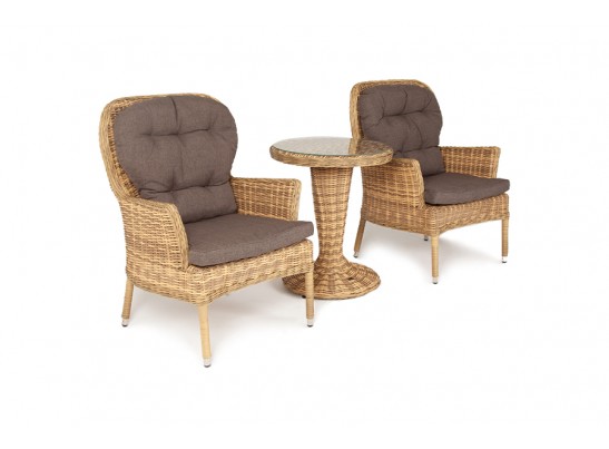 "Алиса" кофейный комплект из искусственного ротанга, цвет соломенный в Ростове-на-Дону