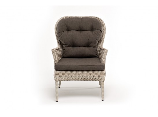 "Алиса" кресло плетеное, цвет бежевый с подушками в Ростове-на-Дону