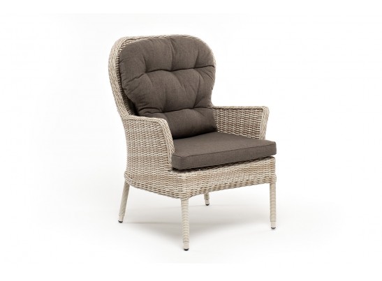 "Алиса" кресло плетеное, цвет бежевый с подушками в Ростове-на-Дону