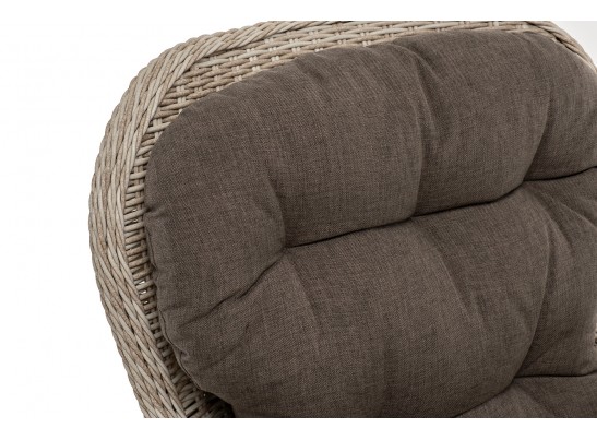 "Алиса" кресло плетеное, цвет бежевый с подушками в Ростове-на-Дону