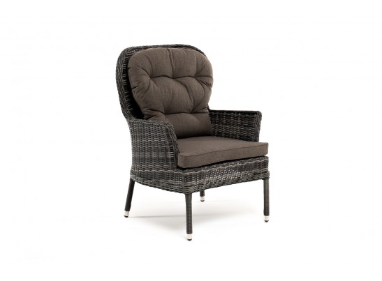 "Алиса" кресло плетеное, цвет графит с подушками в Ростове-на-Дону