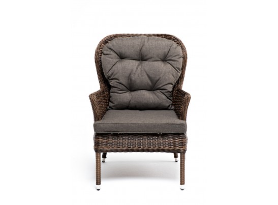 "Алиса" кресло плетеное, цвет коричневый с подушками в Ростове-на-Дону