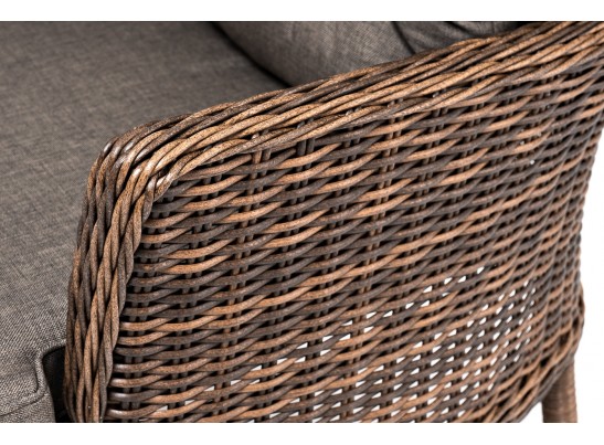 "Алиса" кресло плетеное, цвет коричневый с подушками в Ростове-на-Дону