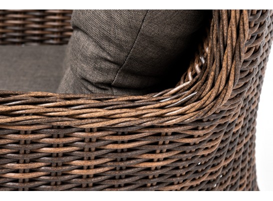 "Алиса" кресло плетеное, цвет коричневый с подушками в Ростове-на-Дону