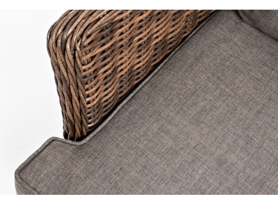 "Алиса" кресло плетеное, цвет коричневый с подушками в Ростове-на-Дону