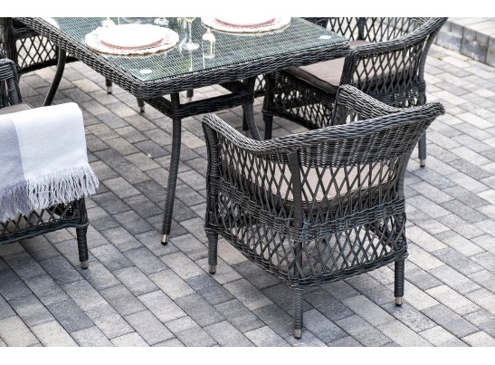"Амароне" обеденная группа из искусственного ротанга на 6 персон, цвет графит в Ростове-на-Дону