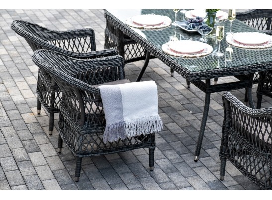 "Амароне" обеденная группа из искусственного ротанга на 6 персон, цвет графит в Ростове-на-Дону